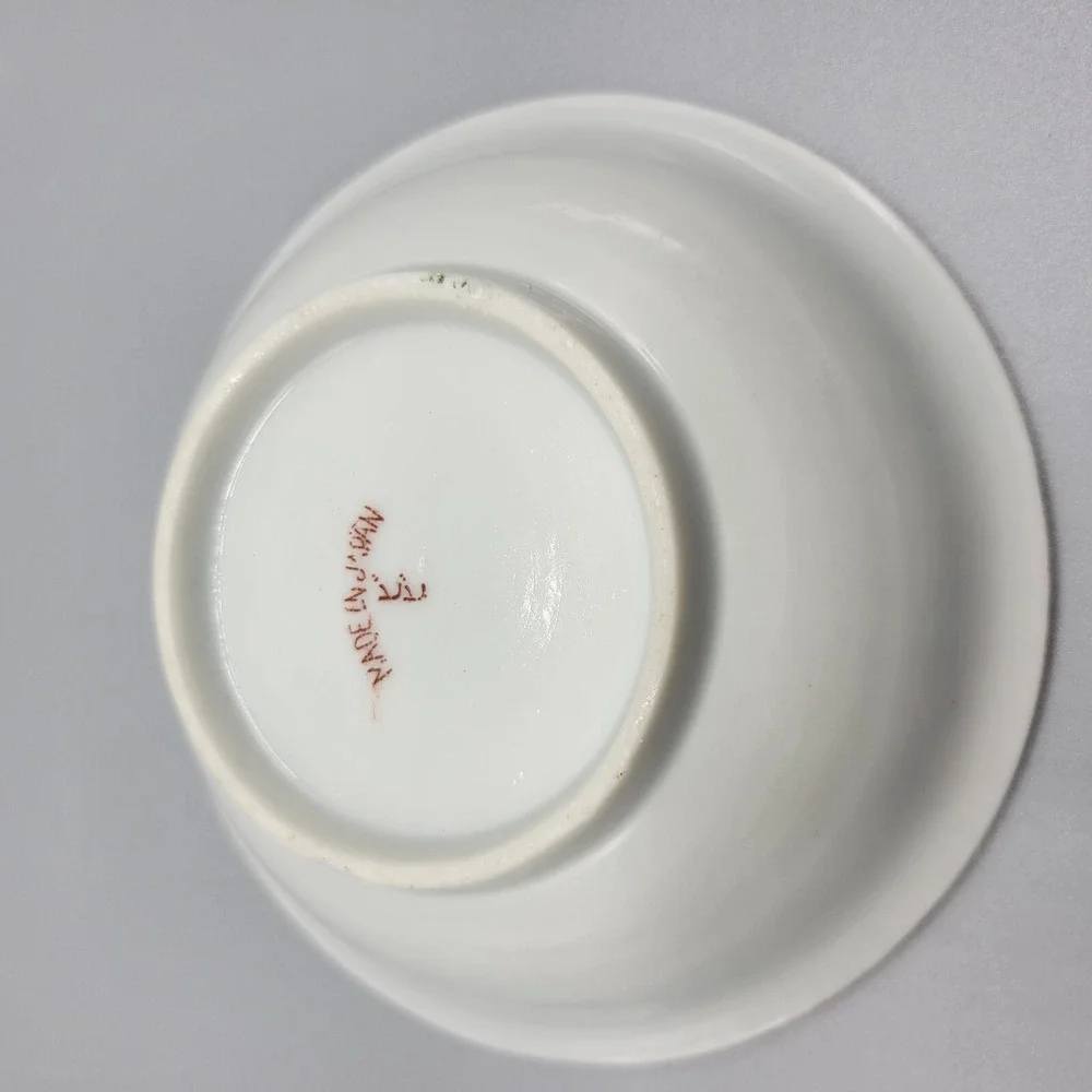 Vtg Japan Small Bowls Geisha Women Handpainted Birds Bridge Beautiful Lot of 4